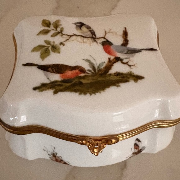 Limoges Porcelain Box with Gold Accents